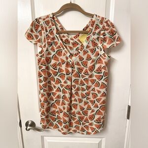 Maeve by Anthropologie Picnic Days Watermelon blouse Size 6